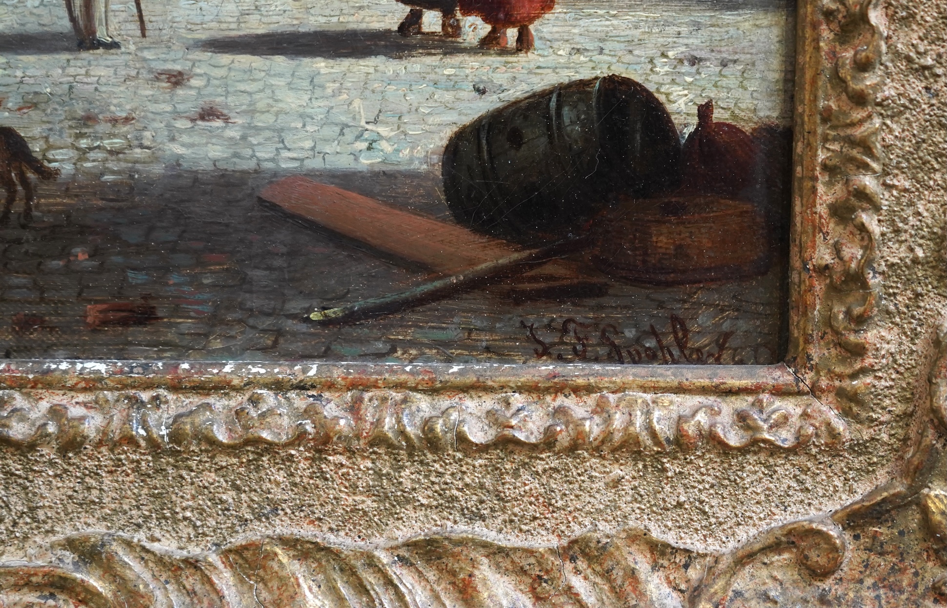 Johannes Franciscus Spohler, Dutch 1853-1894, A pair of Dutch town scenes